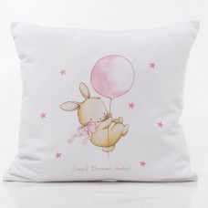 Μαξιλάρι Διακοσμητικό Printed Sweet Dreams Baby Λευκό-Ροζ Borea Home
